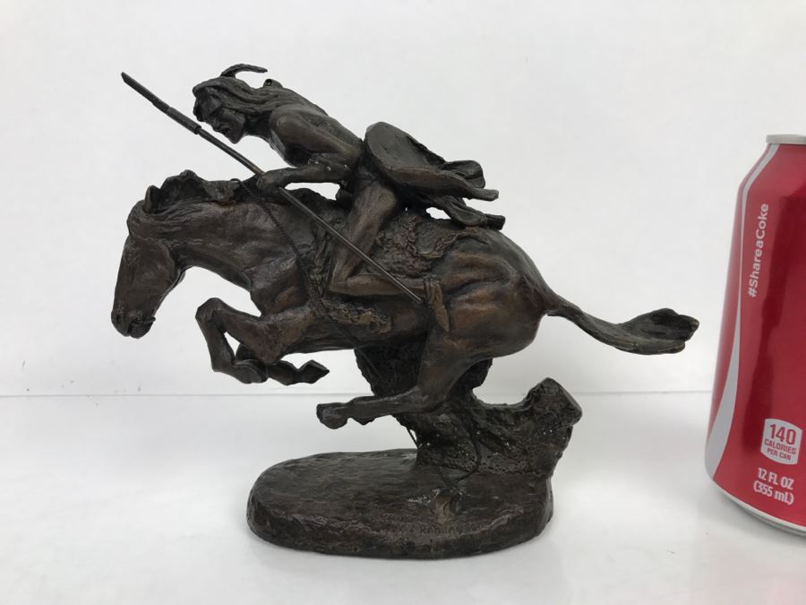 Vintage 1988 Franklin Mint Frederic Remington Bronze Sculpture Titled 'The Cheyenne'