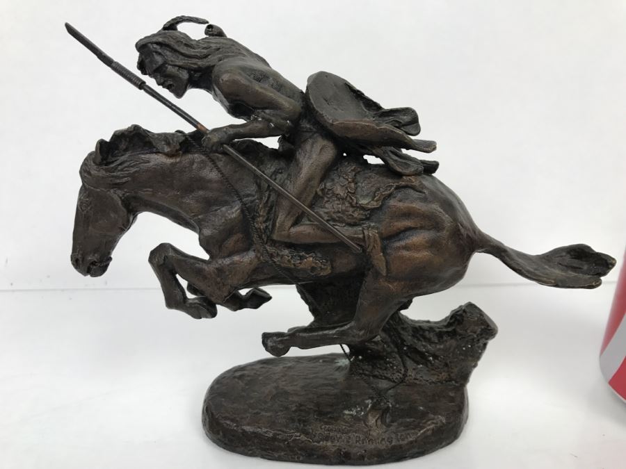 Vintage 1988 Franklin Mint Frederic Remington Bronze Sculpture Titled 'The Cheyenne' [Photo 2]