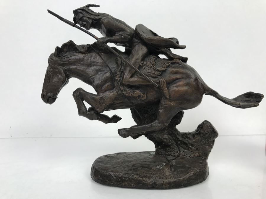 Vintage 1988 Franklin Mint Frederic Remington Bronze Sculpture Titled 'The Cheyenne' [Photo 3]