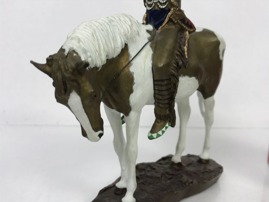 Vintage 1993 Hamilton Collection Painted Bronze Sculpture By Chuck Ren Titled 'Deliverance' [Photo 14]