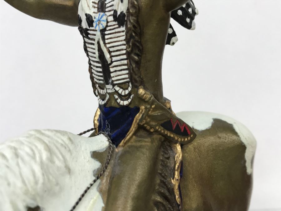 Vintage 1993 Hamilton Collection Painted Bronze Sculpture By Chuck Ren Titled 'Deliverance' [Photo 16]