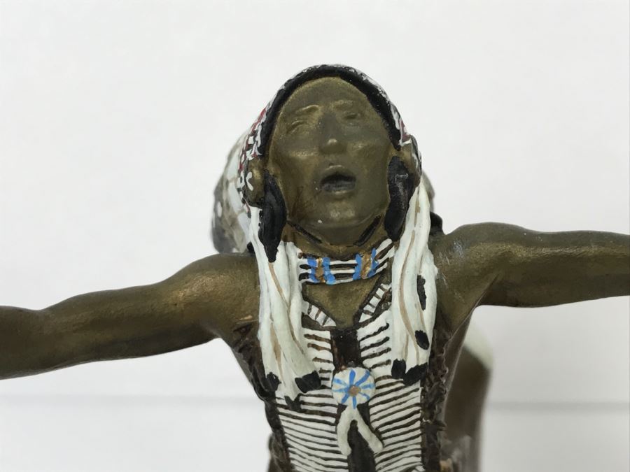 Vintage 1993 Hamilton Collection Painted Bronze Sculpture By Chuck Ren Titled 'Deliverance' [Photo 7]