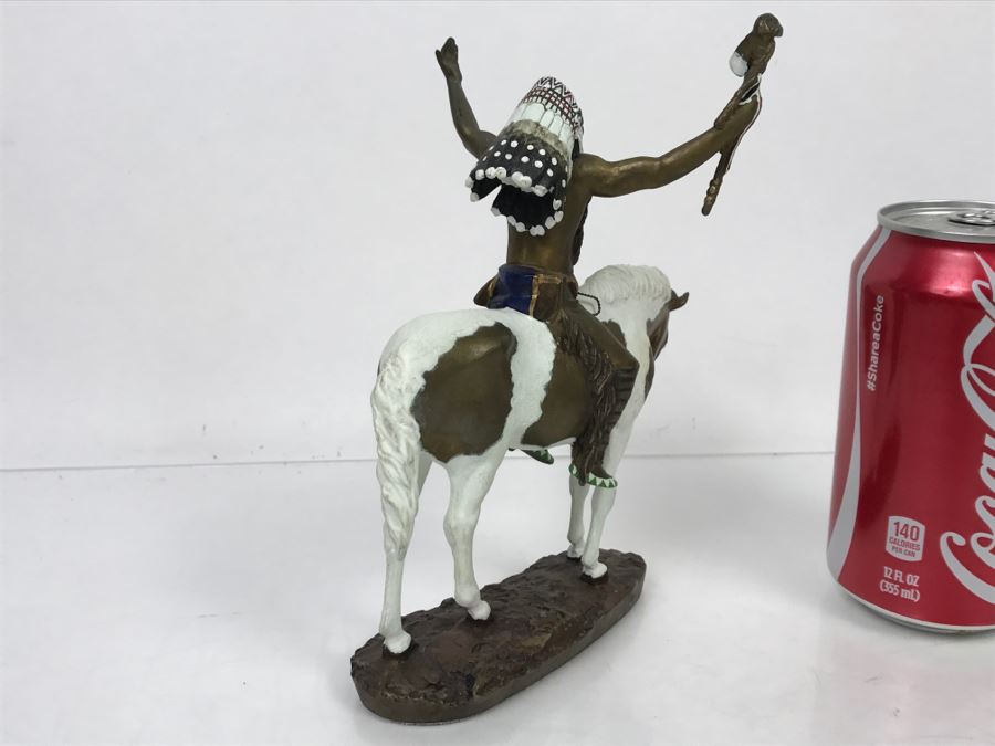 Vintage 1993 Hamilton Collection Painted Bronze Sculpture By Chuck Ren Titled 'Deliverance' [Photo 11]