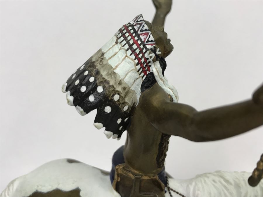 Vintage 1993 Hamilton Collection Painted Bronze Sculpture By Chuck Ren Titled 'Deliverance' [Photo 10]