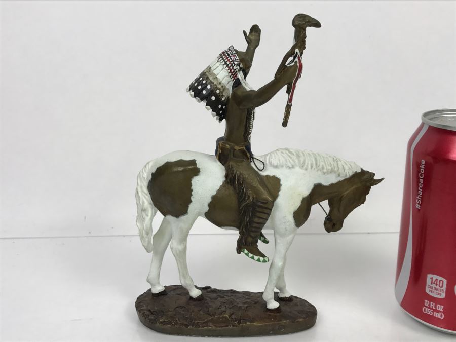 Vintage 1993 Hamilton Collection Painted Bronze Sculpture By Chuck Ren Titled 'Deliverance' [Photo 8]