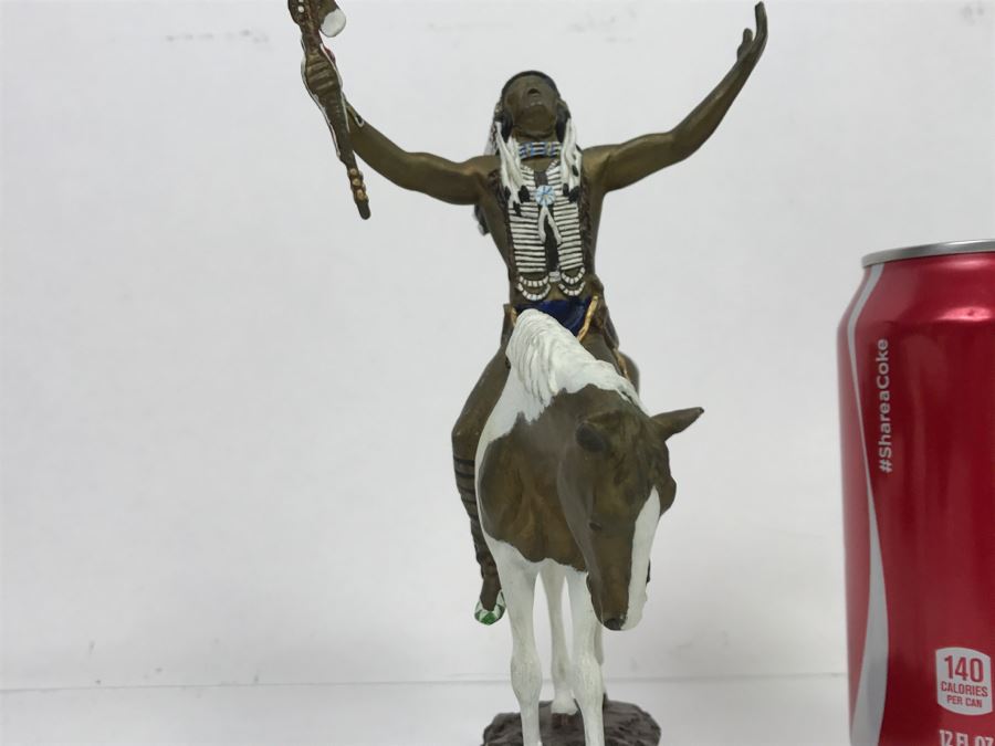 Vintage 1993 Hamilton Collection Painted Bronze Sculpture By Chuck Ren Titled 'Deliverance' [Photo 4]