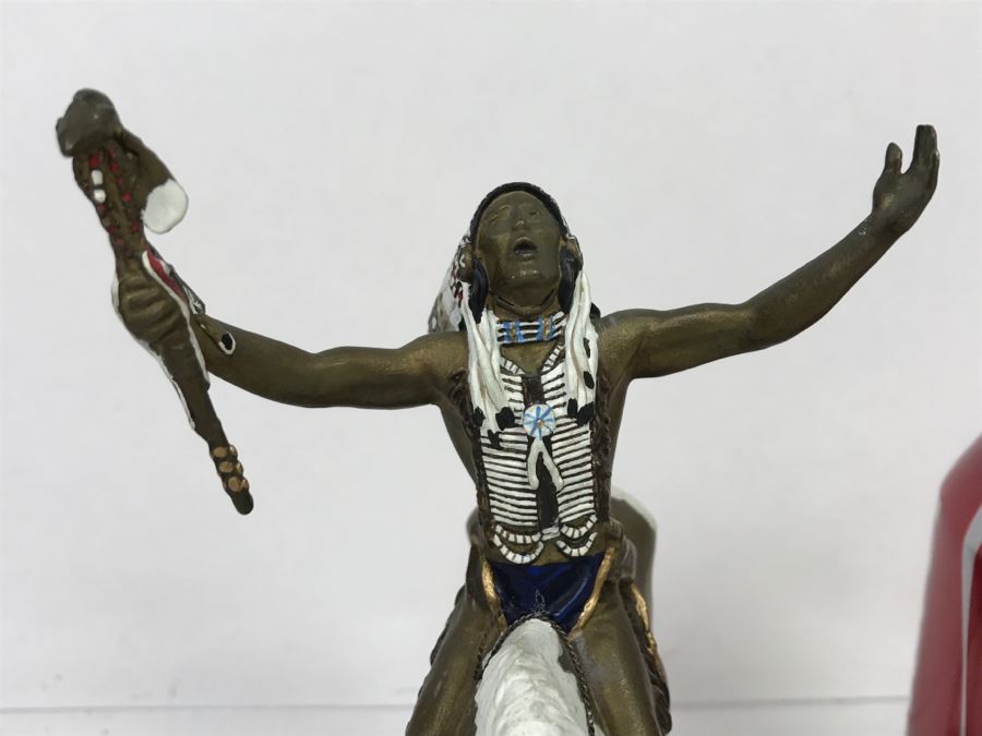 Vintage 1993 Hamilton Collection Painted Bronze Sculpture By Chuck Ren Titled 'Deliverance' [Photo 5]