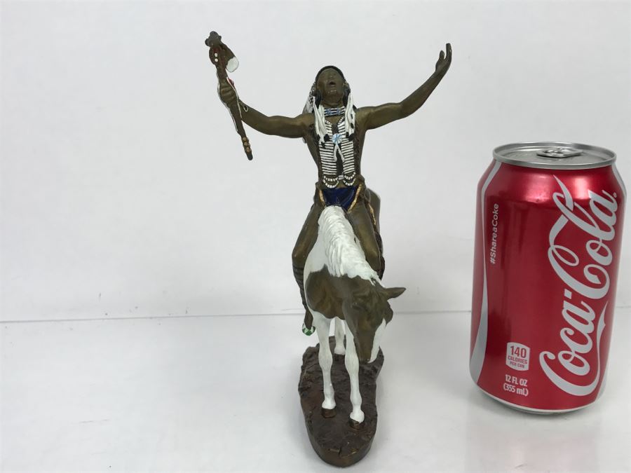 Vintage 1993 Hamilton Collection Painted Bronze Sculpture By Chuck Ren Titled 'Deliverance' [Photo 3]