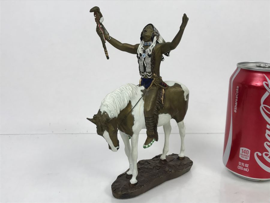 Vintage 1993 Hamilton Collection Painted Bronze Sculpture By Chuck Ren Titled 'Deliverance' [Photo 13]