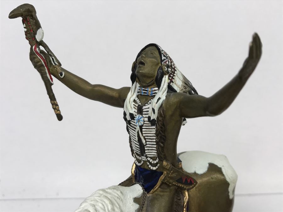 Vintage 1993 Hamilton Collection Painted Bronze Sculpture By Chuck Ren Titled 'Deliverance' [Photo 15]