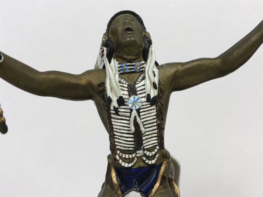 Vintage 1993 Hamilton Collection Painted Bronze Sculpture By Chuck Ren Titled 'Deliverance' [Photo 6]
