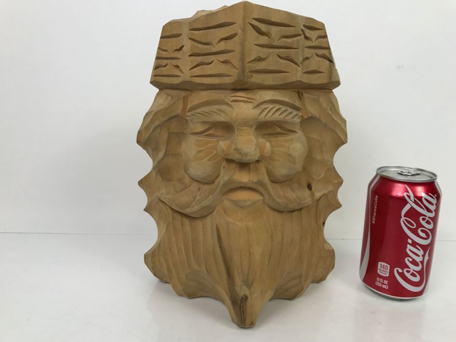 Signed Asian Wood Carved Sculpture Male Bust Aoyama [Photo 5]