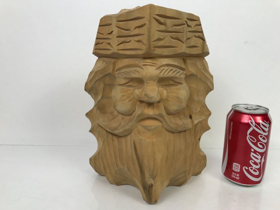 Signed Asian Wood Carved Sculpture Male Bust Aoyama [Photo 4]