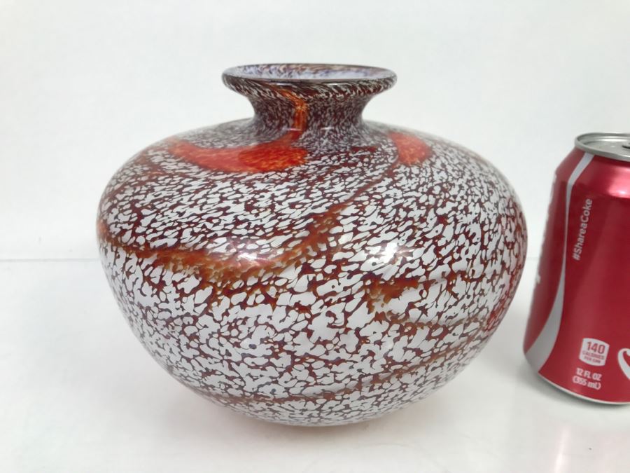 Signed Art Glass Vessel Vase [Photo 7]