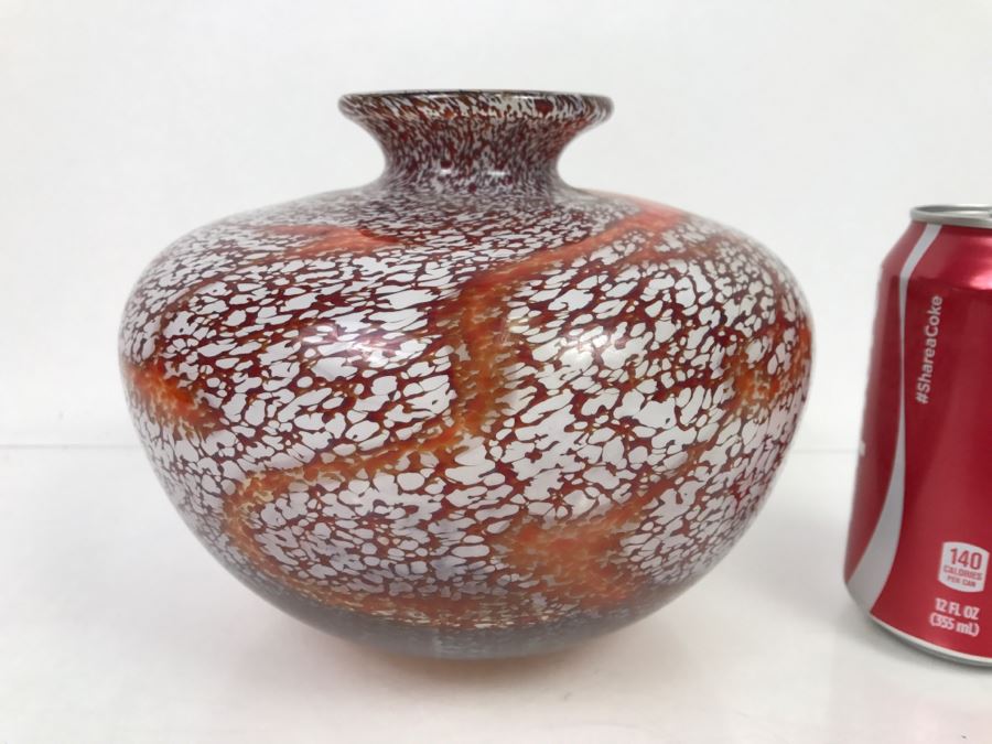 Signed Art Glass Vessel Vase