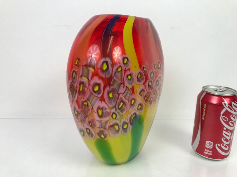 Colorful Millefiori Style Glass Vase [Photo 4]