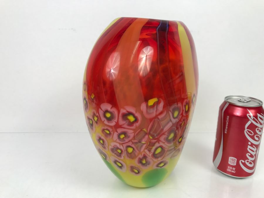 Colorful Millefiori Style Glass Vase [Photo 8]