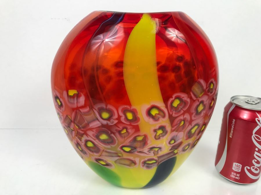 Colorful Millefiori Style Glass Vase [Photo 6]