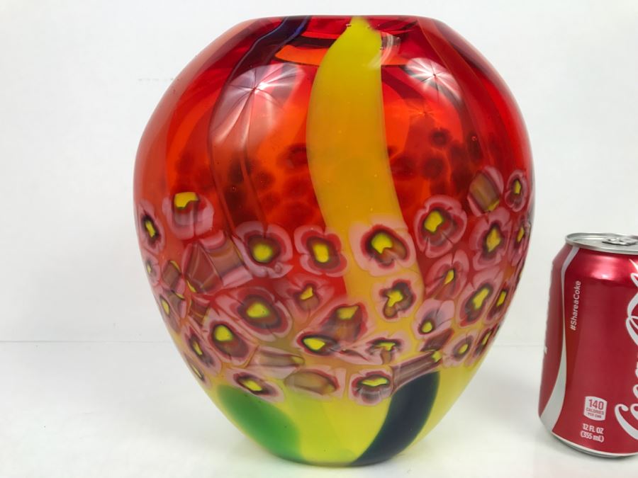 Colorful Millefiori Style Glass Vase [Photo 7]