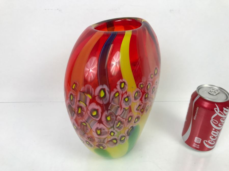Colorful Millefiori Style Glass Vase [Photo 5]
