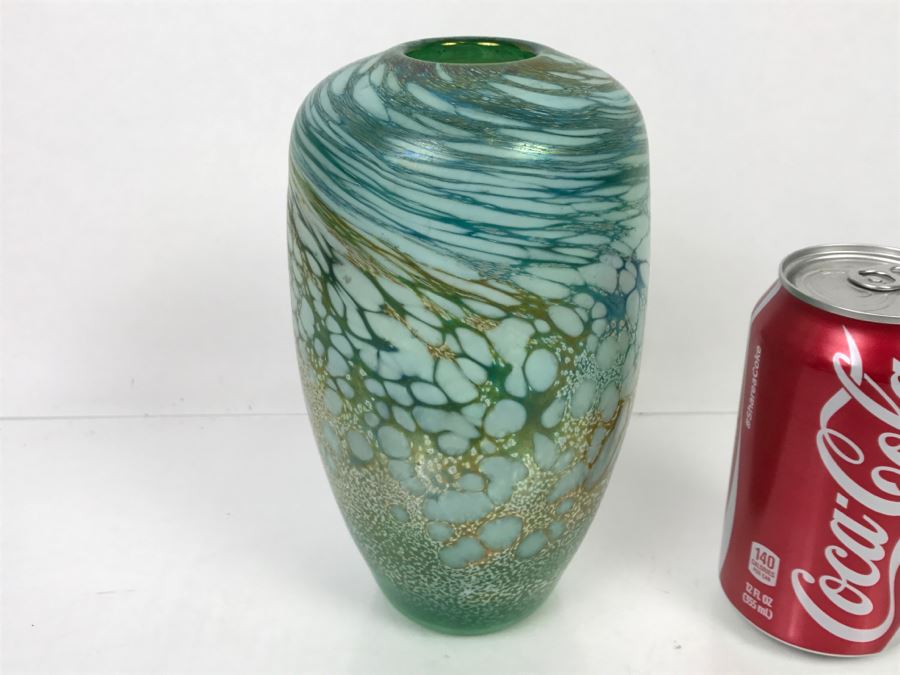 Stunning Signed Ivan Adaniya Art Glass Vase 1997 [Photo 3]