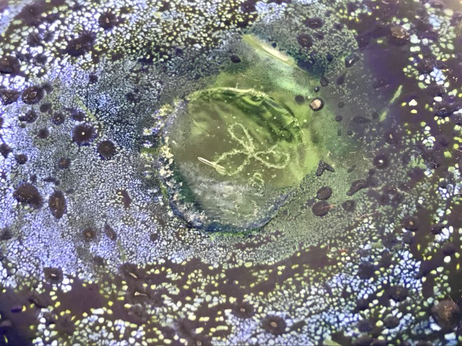 Vintage 1997 Signed Pair Of Blue Art Glass Vases [Photo 3]