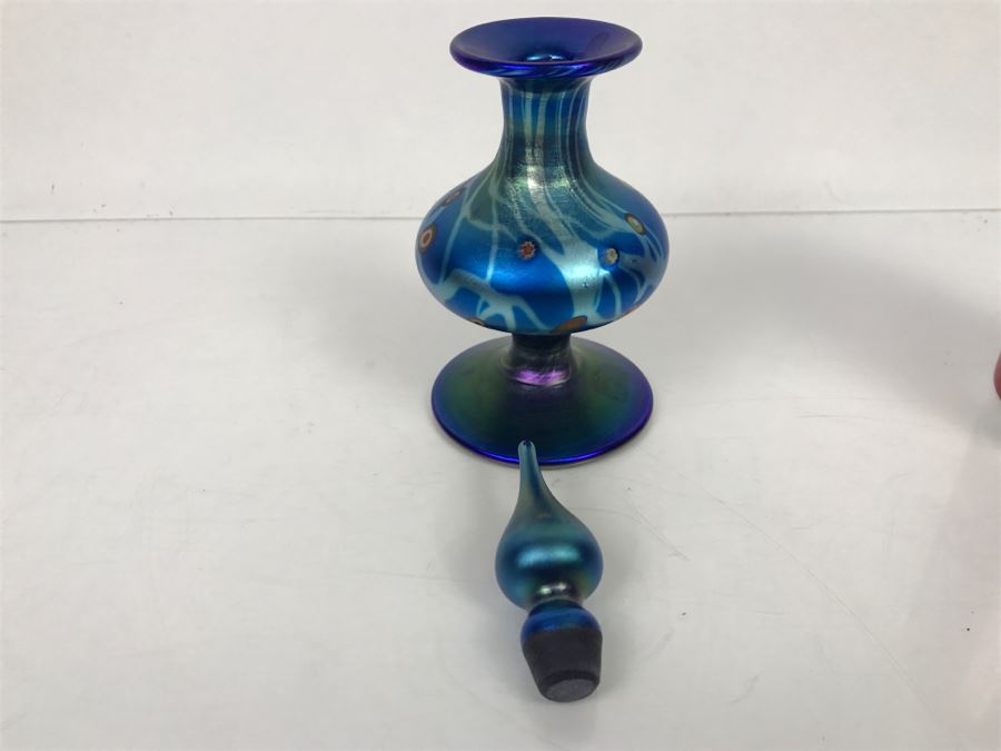 Stunning Carl Radke Phoenix Studios Art Glass Bottle With Stopper [Photo 12]