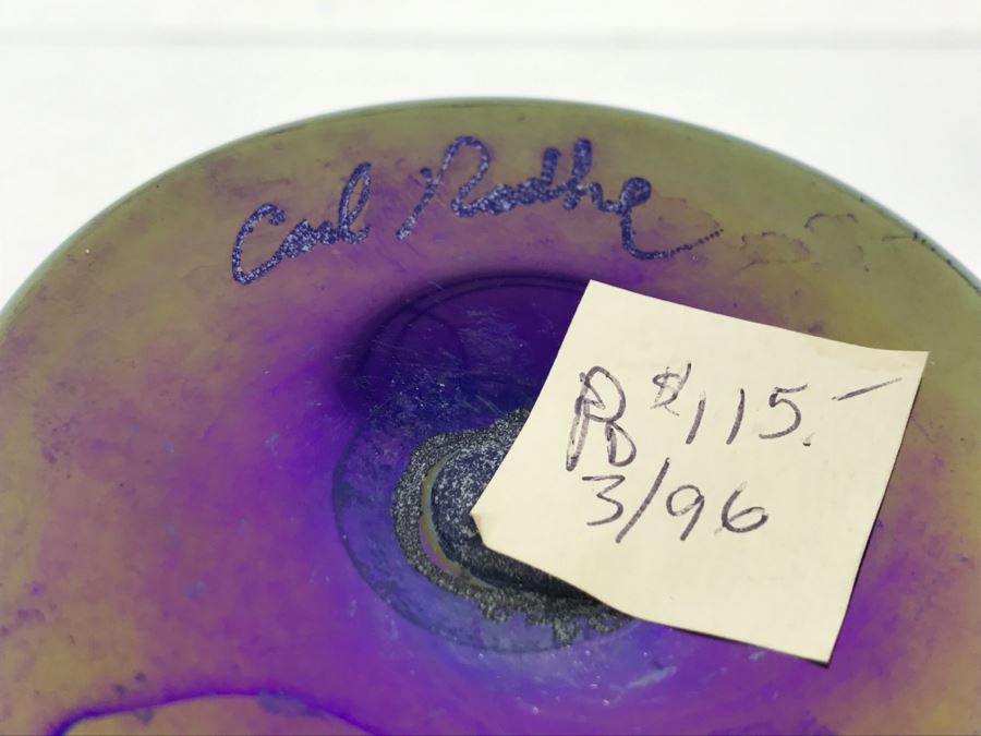 Stunning Carl Radke Phoenix Studios Art Glass Bottle With Stopper [Photo 15]