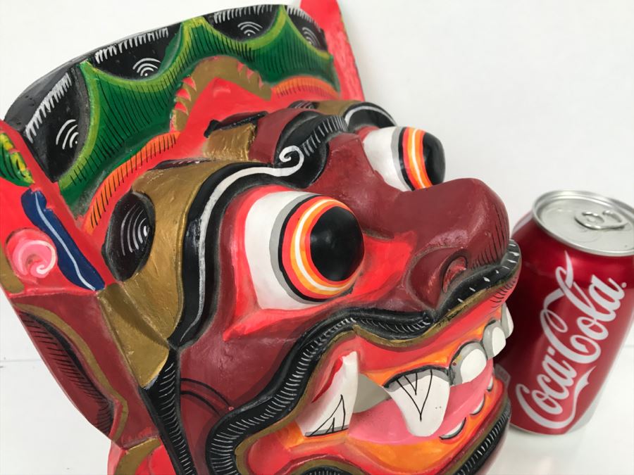 Colorful Hand Carved And Hand Painted Wooden Mask [Photo 8]