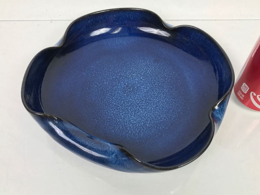 Signed Blue Glaze Japanese Bowl [Photo 11]