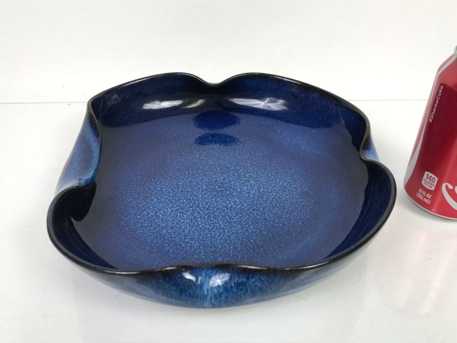 Signed Blue Glaze Japanese Bowl [Photo 1]