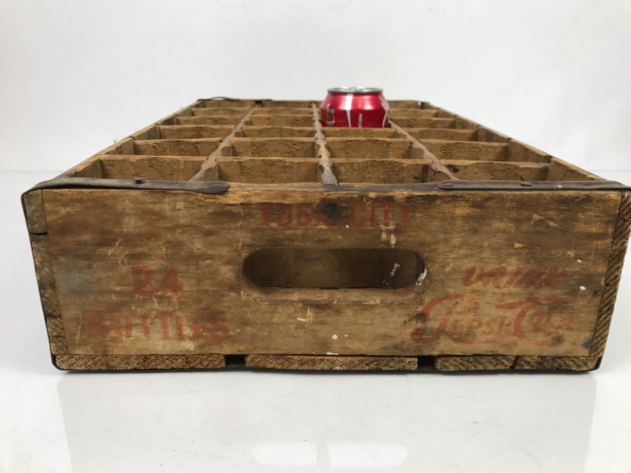 Vintage Wooden PEPSI Cola Bottle Case 24 Bottles Yuba City Drink Pepsi-Cola [Photo 2]
