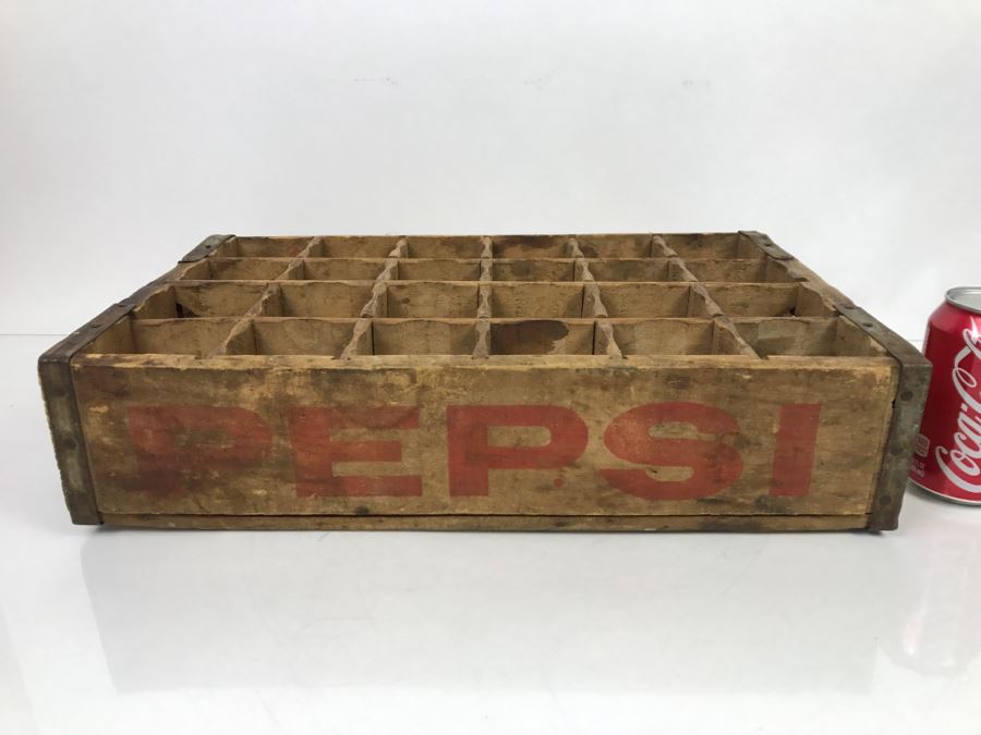 Vintage Wooden PEPSI Cola Bottle Case 24 Bottles Yuba City Drink Pepsi-Cola [Photo 3]