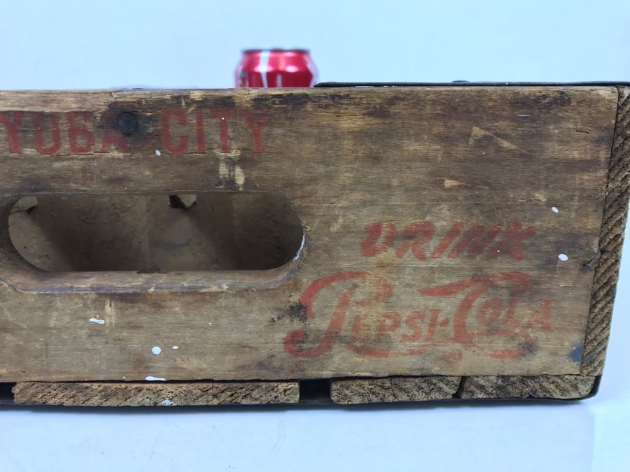 Vintage Wooden PEPSI Cola Bottle Case 24 Bottles Yuba City Drink Pepsi-Cola [Photo 10]