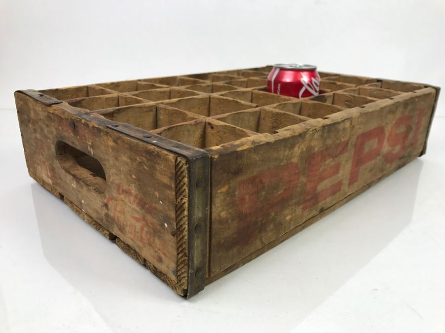 Vintage Wooden PEPSI Cola Bottle Case 24 Bottles Yuba City Drink Pepsi-Cola [Photo 8]