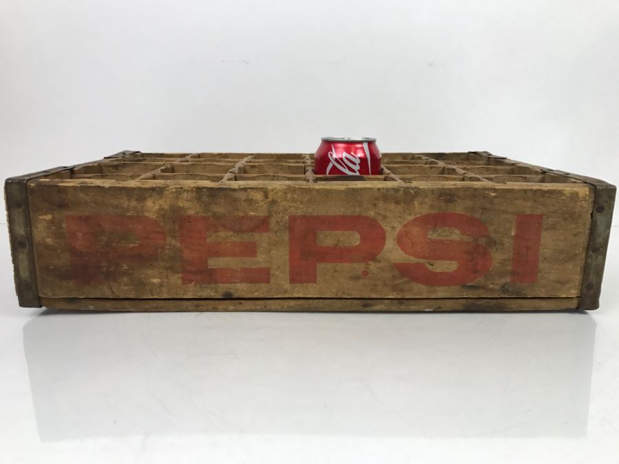 Vintage Wooden PEPSI Cola Bottle Case 24 Bottles Yuba City Drink Pepsi-Cola [Photo 5]