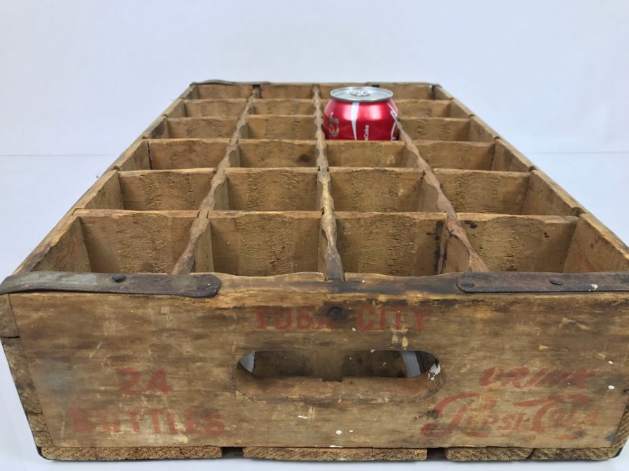 Vintage Wooden PEPSI Cola Bottle Case 24 Bottles Yuba City Drink Pepsi-Cola [Photo 9]