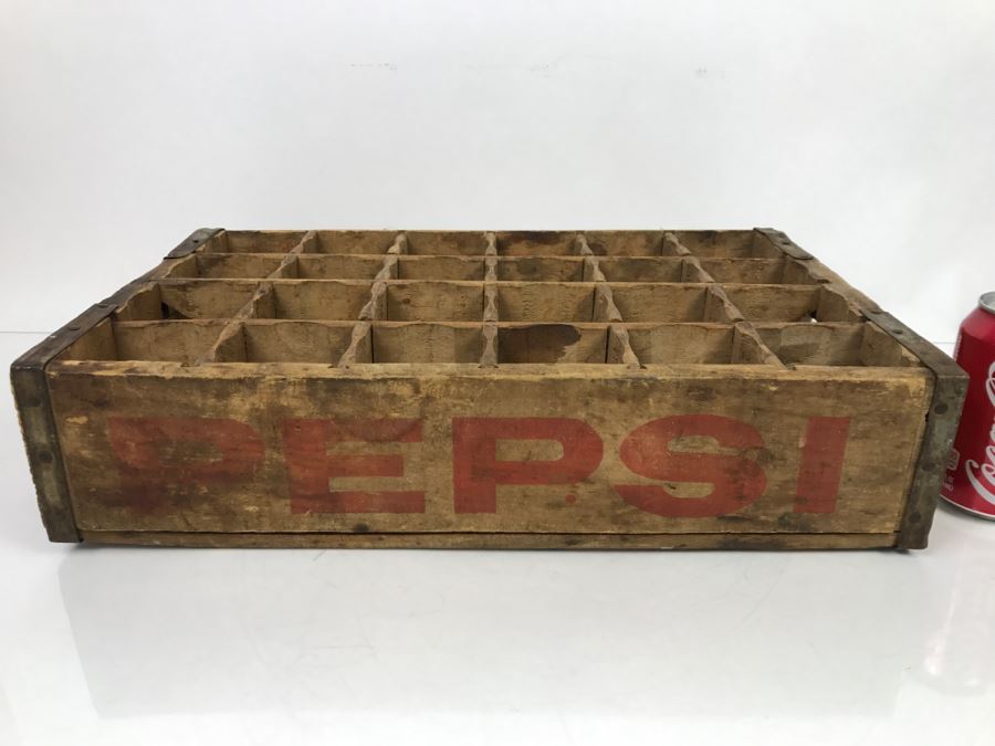 Vintage Wooden PEPSI Cola Bottle Case 24 Bottles Yuba City Drink Pepsi-Cola [Photo 4]