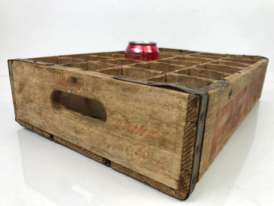Vintage Wooden PEPSI Cola Bottle Case 24 Bottles Yuba City Drink Pepsi-Cola [Photo 13]