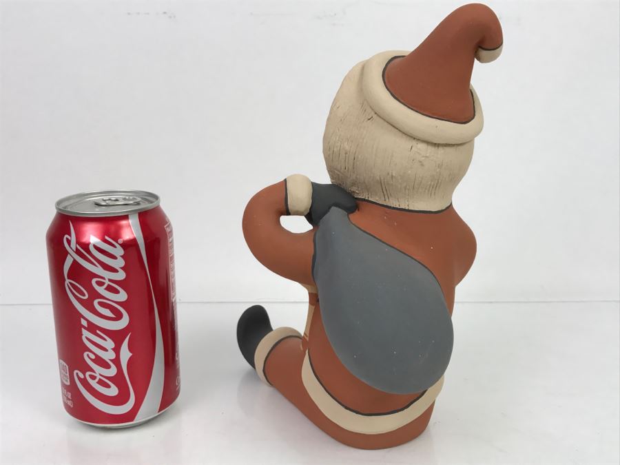 Signed E. Fragua Tsosie Jemez Pueblo American Indian Pottery Santa Claus Storyteller With 2 Children [Photo 11]