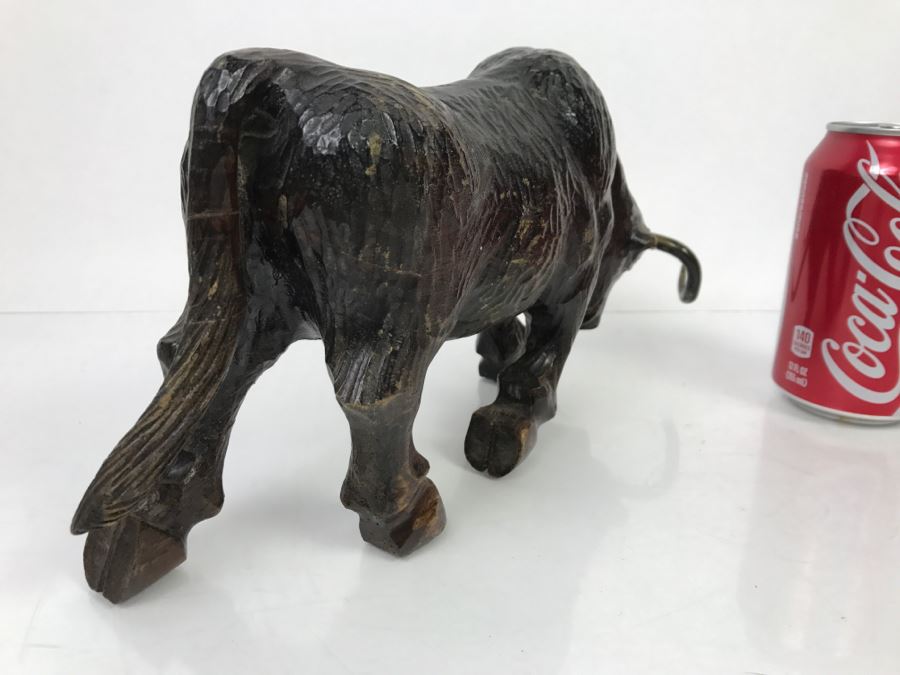 Vintage Wooden Carved Bull Sculpture [Photo 13]
