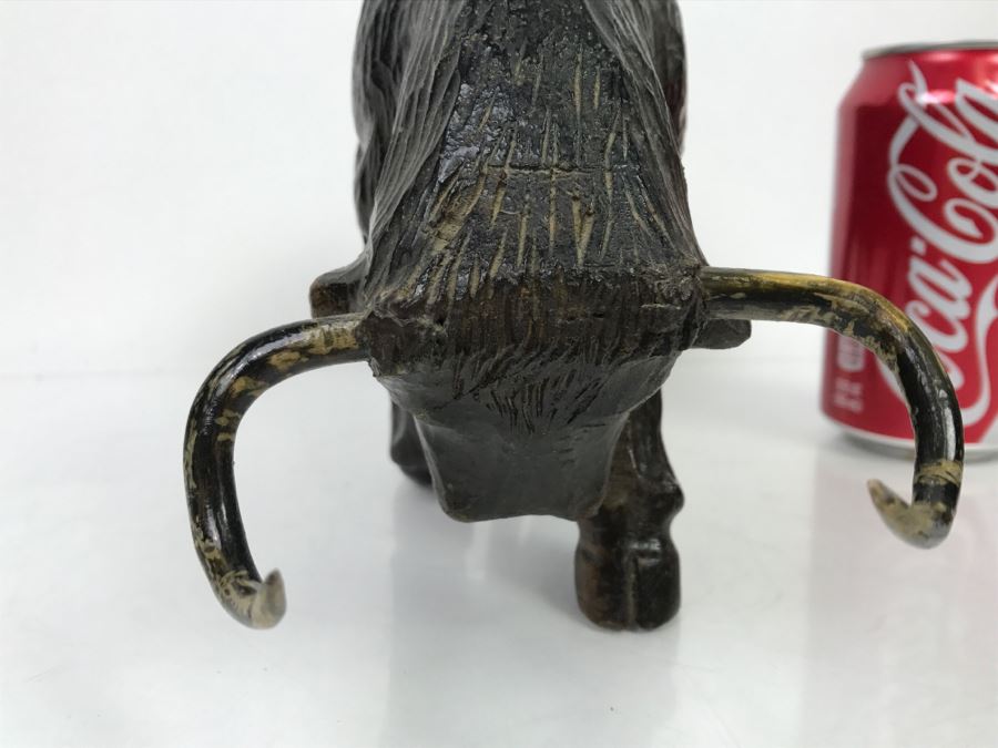 Vintage Wooden Carved Bull Sculpture [Photo 8]