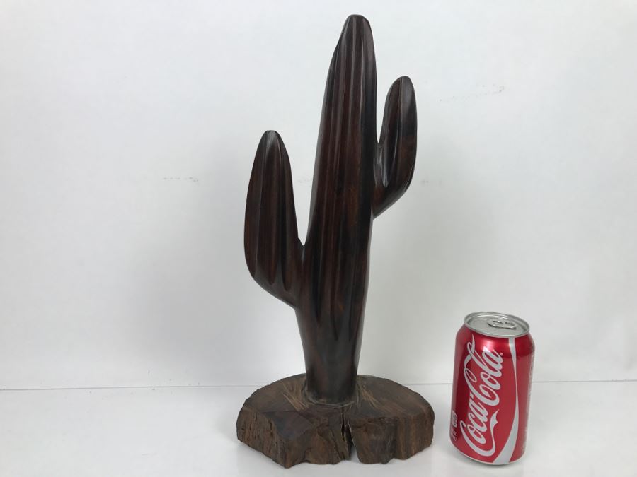 Vintage Carved Ironwood Cactus Wood Carving Sculpture [Photo 9]