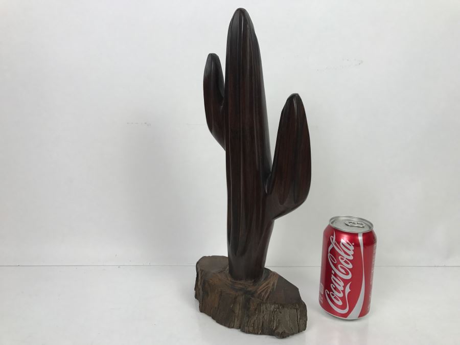 Vintage Carved Ironwood Cactus Wood Carving Sculpture [Photo 8]