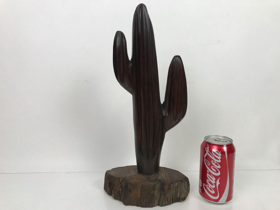 Vintage Carved Ironwood Cactus Wood Carving Sculpture [Photo 2]