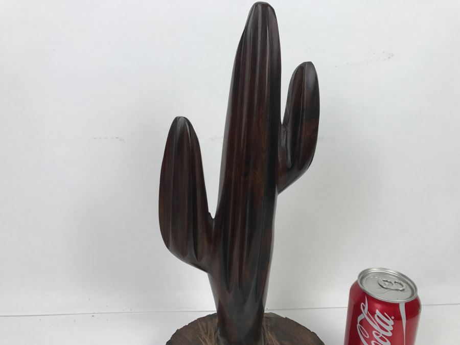 Vintage Carved Ironwood Cactus Wood Carving Sculpture [Photo 10]