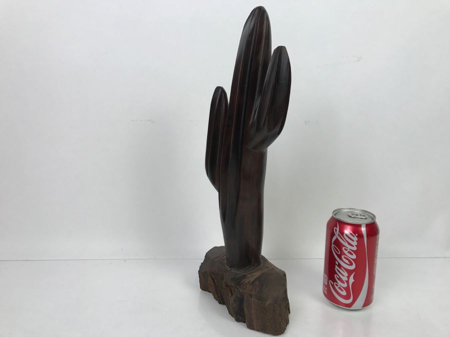 Vintage Carved Ironwood Cactus Wood Carving Sculpture [Photo 11]