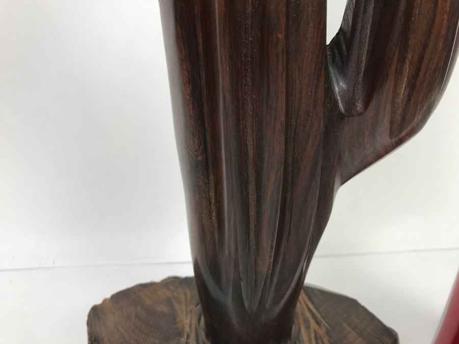 Vintage Carved Ironwood Cactus Wood Carving Sculpture [Photo 6]