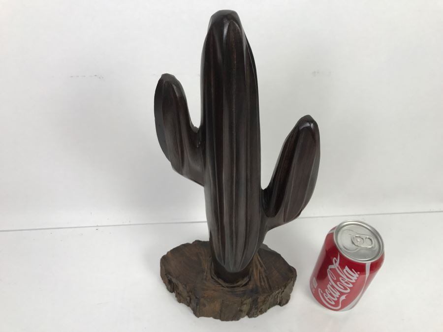 Vintage Carved Ironwood Cactus Wood Carving Sculpture [Photo 3]