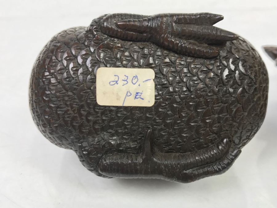 Pair Of Well Executed Wood Carving Sculptures Of A Rooster And Hen (See Photos) [Photo 29]